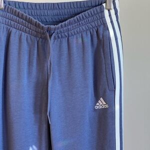 Adidas sweatpants with white stripes periwinkle